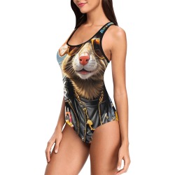 HOT DOG EATING NYC RAT 7 Vest One Piece Swimsuit (Model S04)