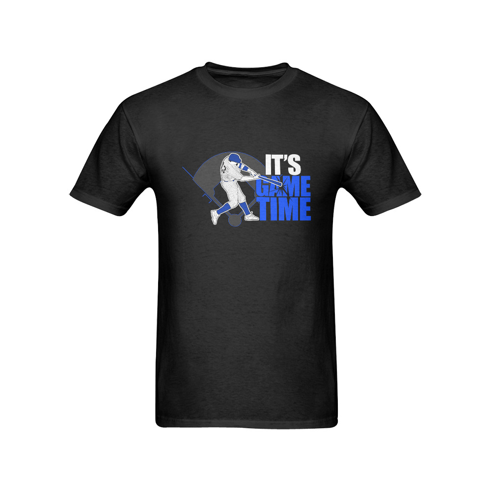 Its Game Time - Baseball - Blue Men's T-Shirt in USA Size (Front Printing Only)
