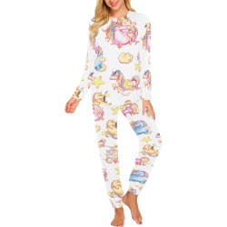 Funny Colorful Unicorns Women's All Over Print Pajama Set