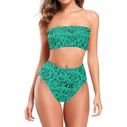 PATTERN MOSTRINI verde Chest Wrap Bikini Swimsuit (Model S36)