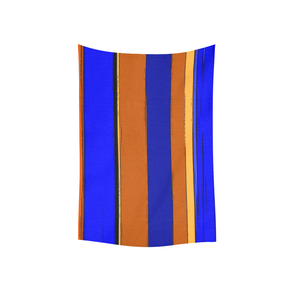 Abstract Blue And Orange 930 Cotton Linen Wall Tapestry 40"x 60"
