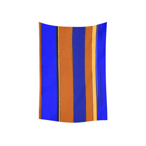 Abstract Blue And Orange 930 Cotton Linen Wall Tapestry 40"x 60"