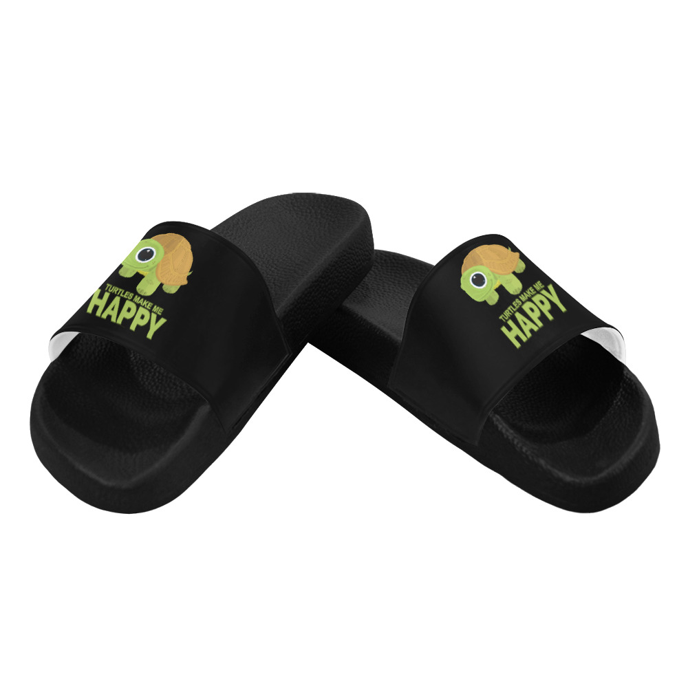 Turtles Make Me Happy Men's Slide Sandals (Model 057)