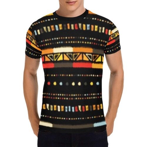 Stripe 12 All Over Print T-Shirt for Men (USA Size) (Model T40)