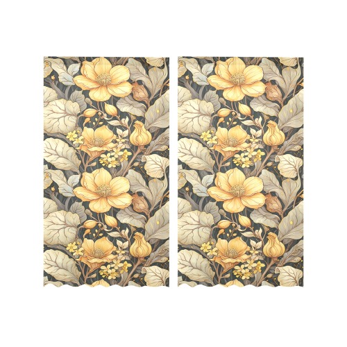 Fabulous Florals 22 Gauze Curtain 28"x63" (Two-Piece)