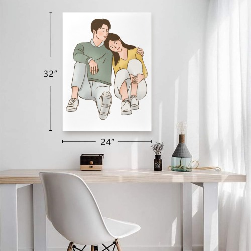 Finding peace in you Couple design Frame Canvas Print 24"x32"