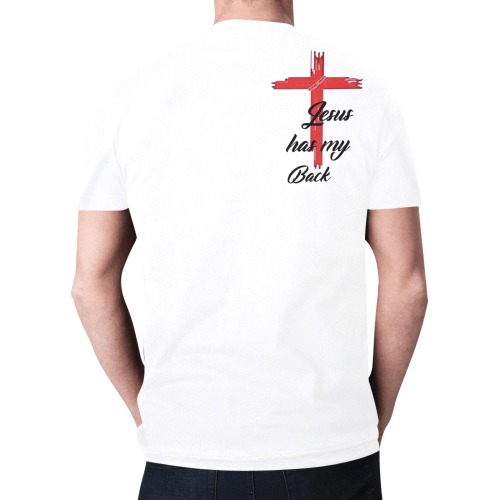 Jesus has my back with Heart and cross on front New All Over Print T-shirt for Men (Model T45)