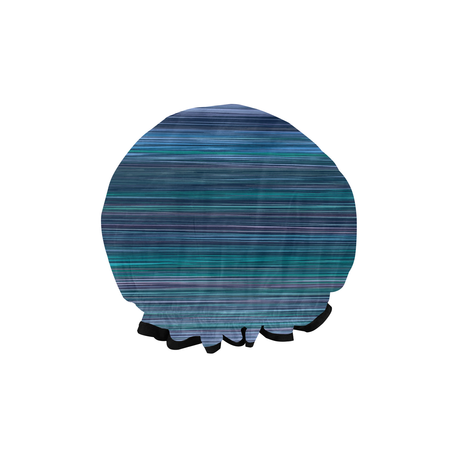 Abstract Blue Horizontal Stripes Shower Cap