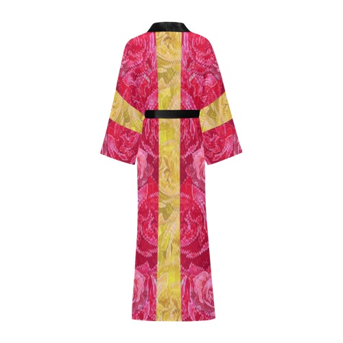 Rose and roses and another rose Long Kimono Robe