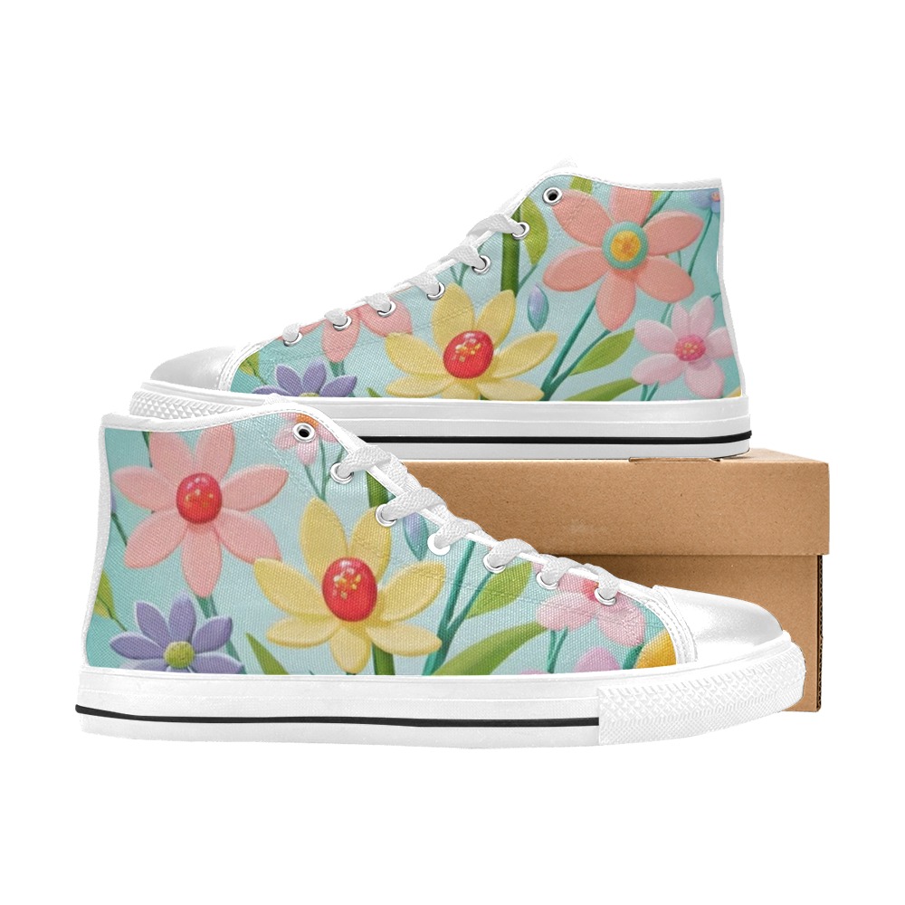 Springtime_Flowers Women's Classic High Top Canvas Shoes (Model 017)