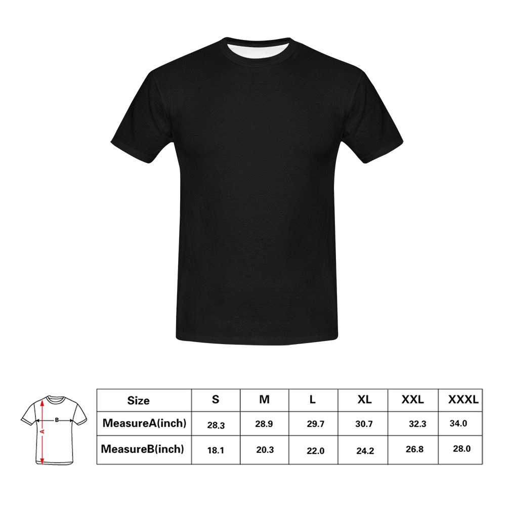 Fractoberry Half Logo Black T-Shirt All Over Print T-Shirt for Men (USA Size) (Model T40)