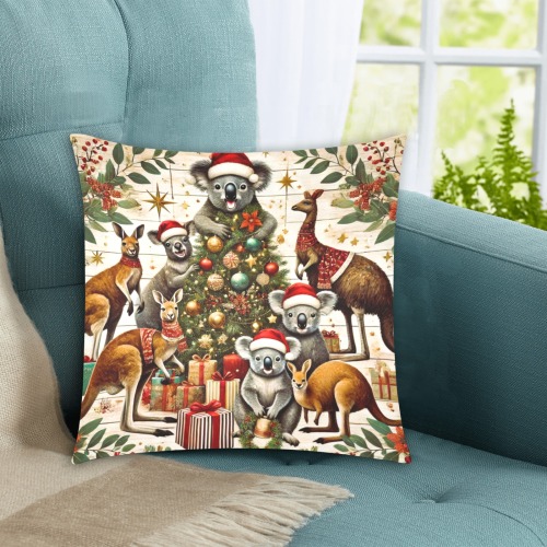 Aussie icon Christmas Custom Zippered Pillow Cases 16"x16" (Two Sides)