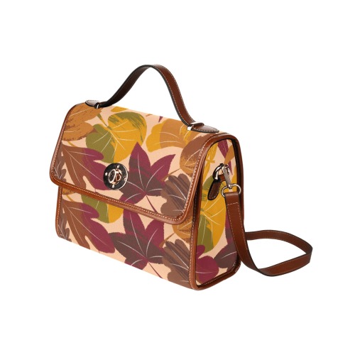 Gorgeous Fall Leaves Waterproof Canvas Bag-Brown (All Over Print) (Model 1641)