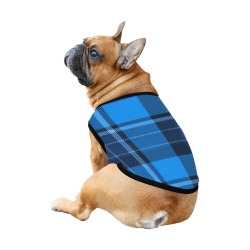 Blue Plaid All Over Print Pet Tank Top