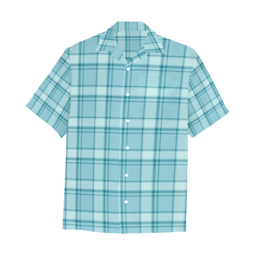checks (29) Hawaiian Shirt with Chest Pocket (Model T58)
