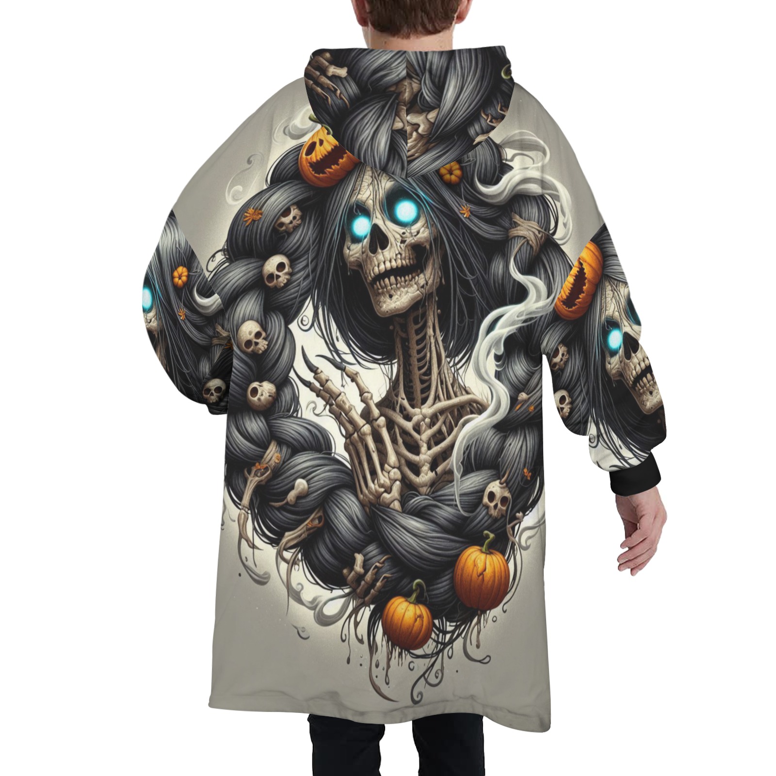 halloween_efChannel27 Unisex Blanket Hoodie (Model H66)