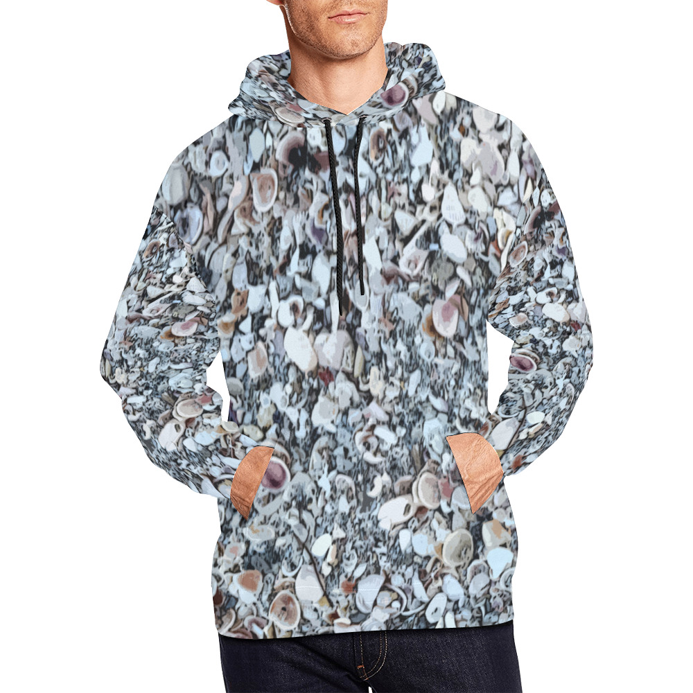 Shells On The Beach 7294 All Over Print Hoodie for Men (USA Size) (Model H13)