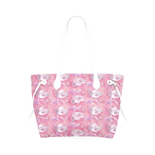 Soft in pink Clover Canvas Tote Bag (Model 1661)