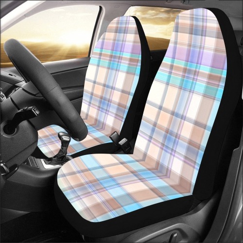 Pastels Plaid Car Seat Covers (Set of 2)