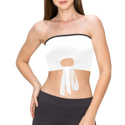 WHITE Women's Tie Bandeau Top (Model T66)