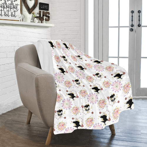 Harlequin and Crow Magic Square Fantasy Art Ultra-Soft Micro Fleece Blanket 40"x50"