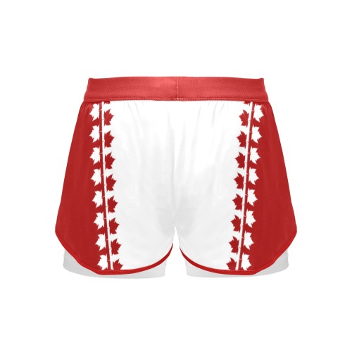 Women's Classic Canada Sports Shorts Women's Sports Shorts with Compression Liner (Model L63)