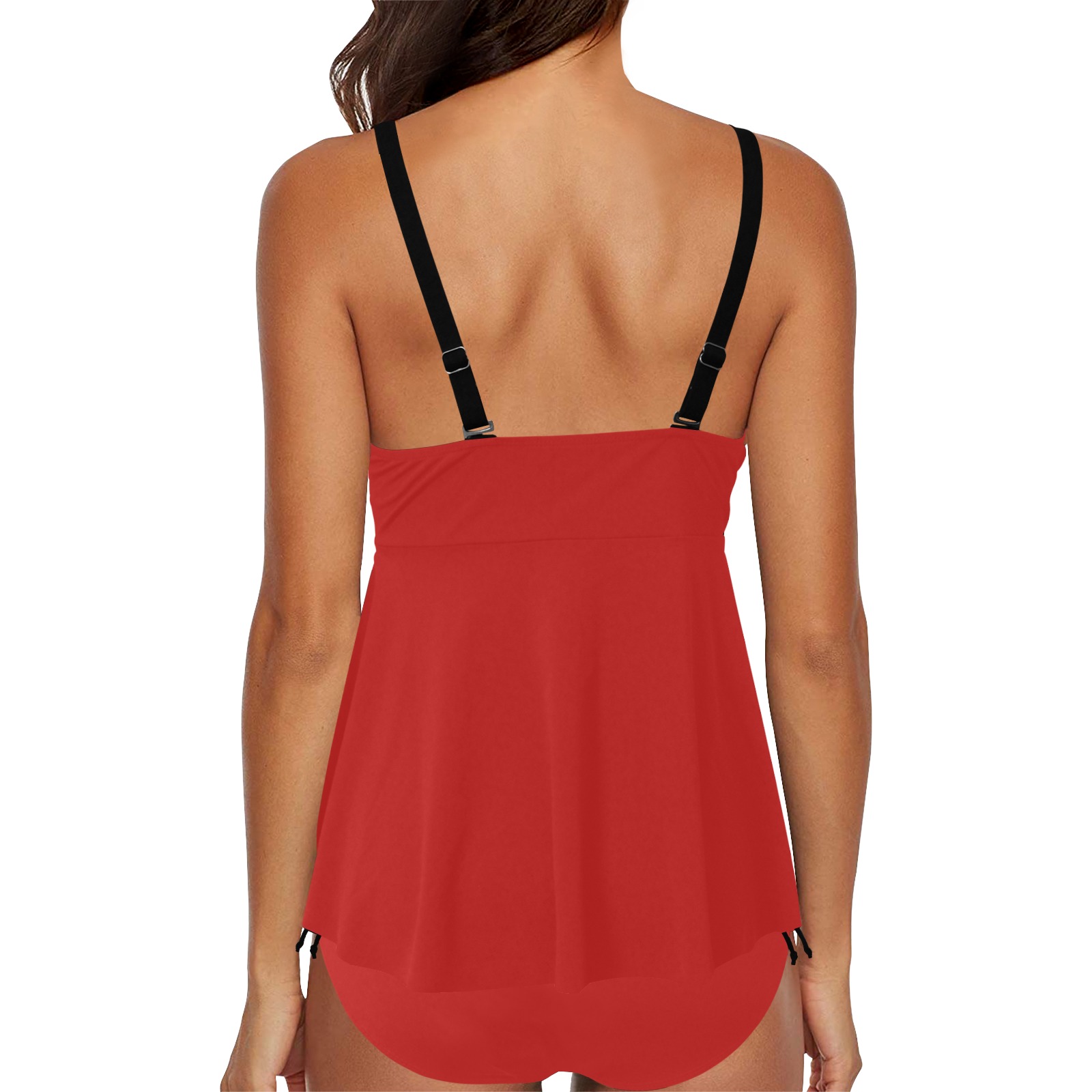 red desir Chest Drawstring Swim Dress (Model S30)