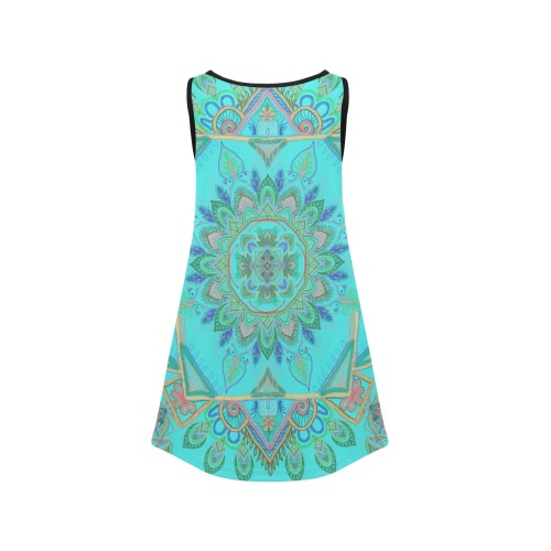 gamba turquoise Girls' Sleeveless Dress (Model D58)