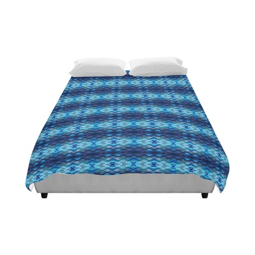 sky blue and dark blue repeating pattern Duvet Cover 86"x70" ( All-over-print)