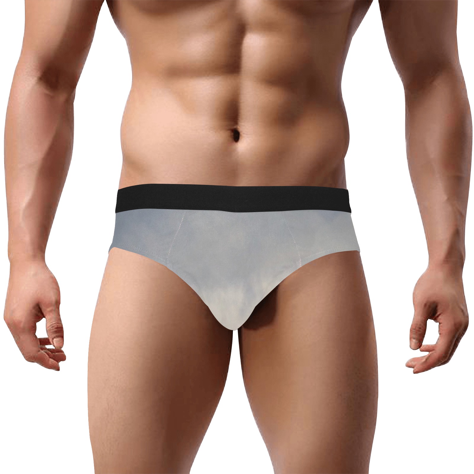 Rippled Cloud Collection Men's Mid Rise Briefs (Model L48)