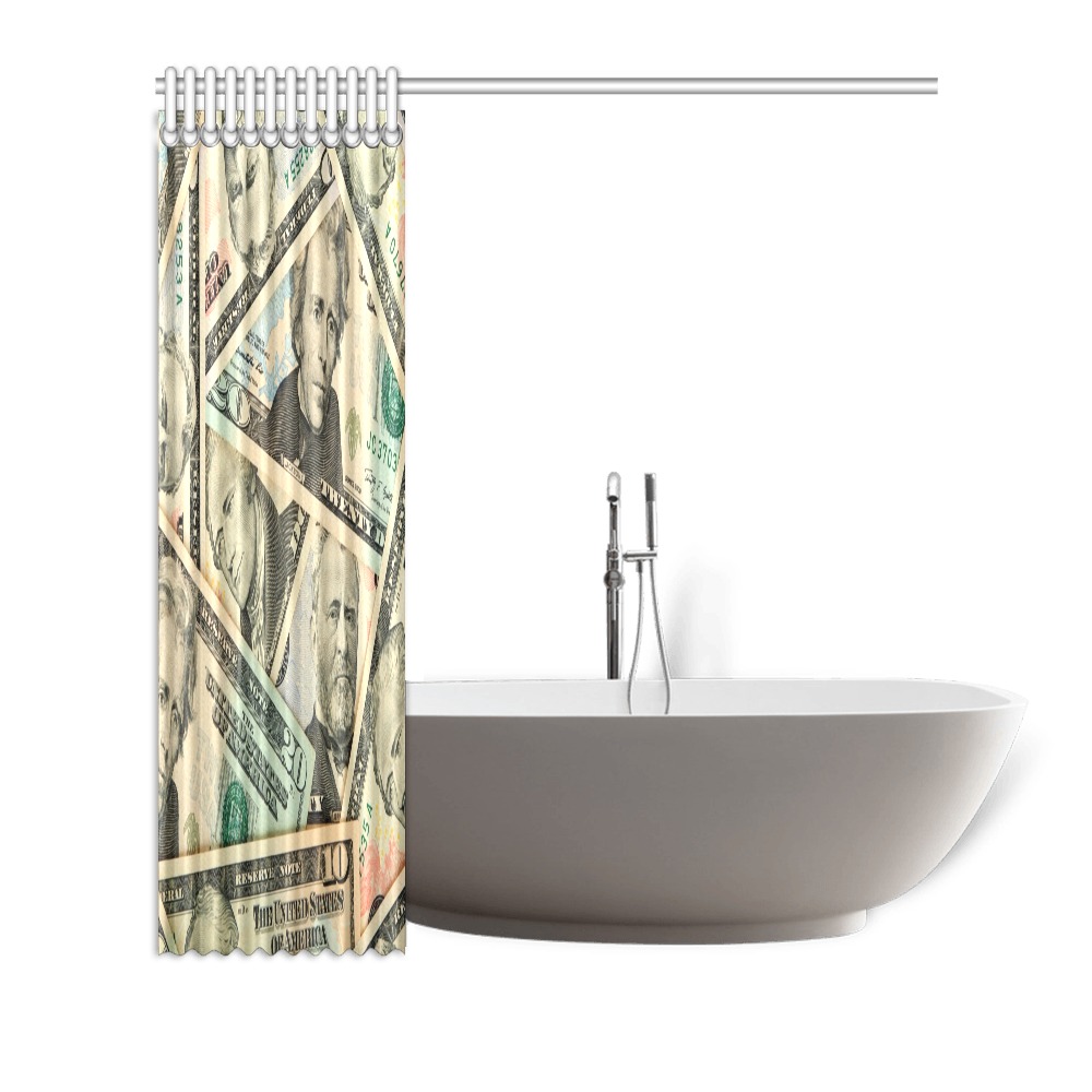 US PAPER CURRENCY Shower Curtain 72"x72"