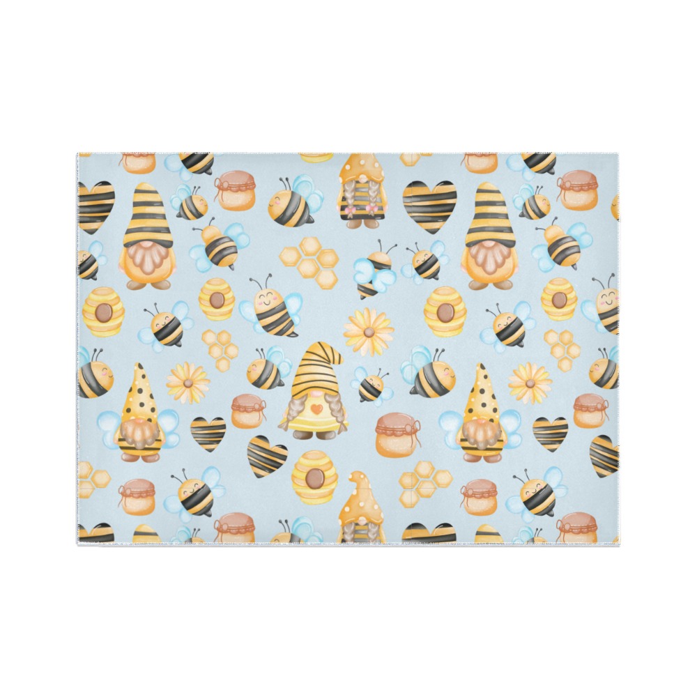 Gnomes And Bees Pattern Area Rug7'x5'