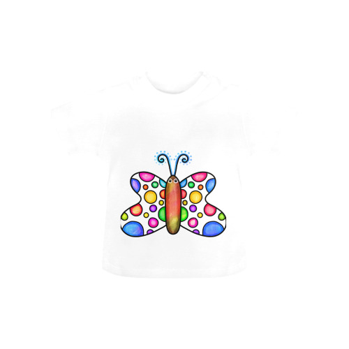 Spotty Watercolor Butterfly Doodle Cartoon Baby Classic T-Shirt (Model T30)