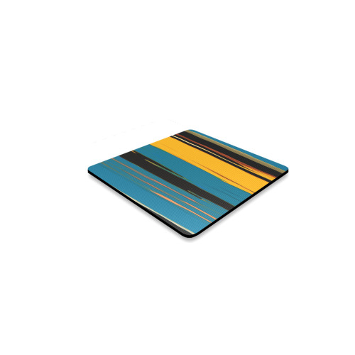 Black Turquoise And Orange Go! Abstract Art Square Coaster