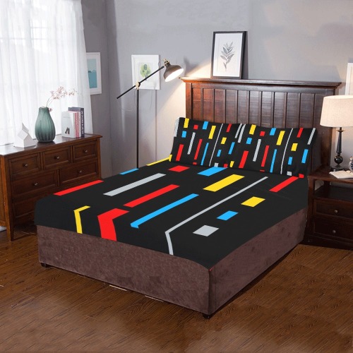 Abstract Rectangles 3-Piece Bedding Set