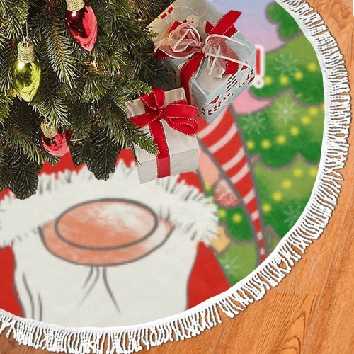 christmas tree skirt gnome Thick Fringe Christmas Tree Skirt 60"x60"