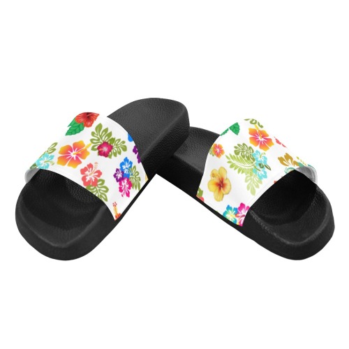 Hawaiian Hibiscus Flower Sandals Women's Slide Sandals (Model 057)