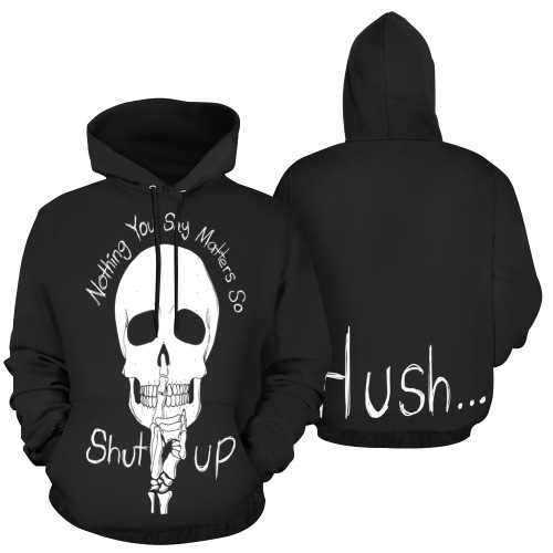 Hush… All Over Print Hoodie for Women (USA Size) (Model H13)