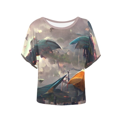 Dream (87) Women's Batwing-Sleeved Blouse T shirt (Model T44)