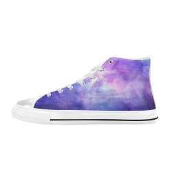 Purple Galaxy Women's Classic High Top Canvas Shoes (Model 017)
