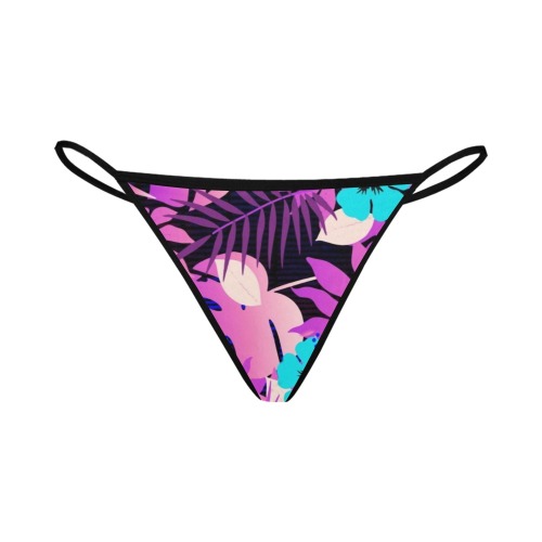 GROOVY FUNK THING FLORAL PURPLE Women's All Over Print G-String Panties (Model L35)