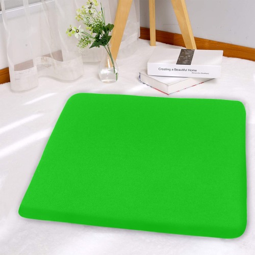 Merry Christmas Green Solid Color Rectangular Seat Cushion