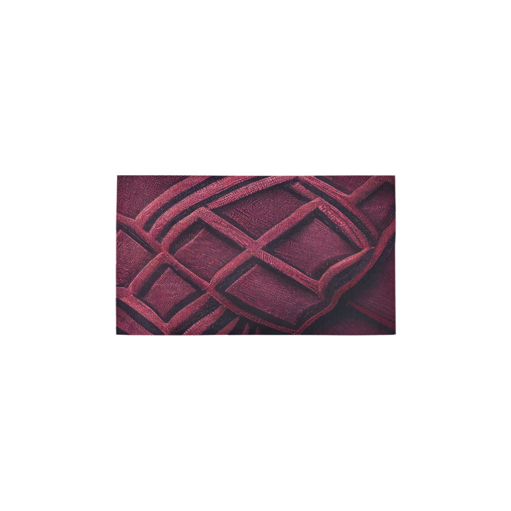 burgundy diamond pattern Bath Rug 16''x 28''