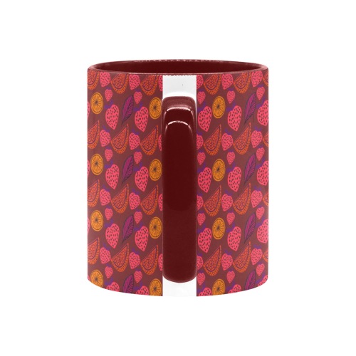 Abstract unique fruitpattern Custom Inner Color Mug (11oz)