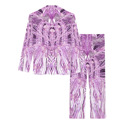 Crazy zebra purple Women's Long Pajama Set