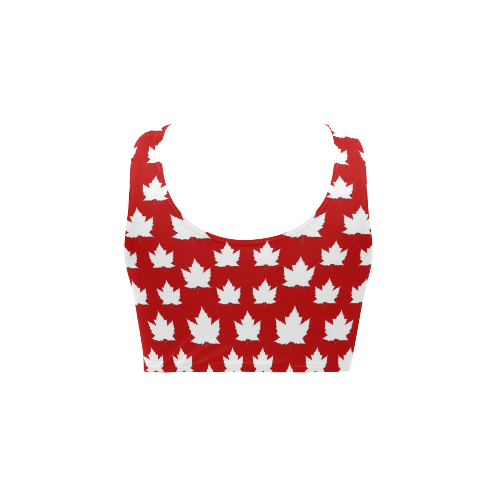 Cute Canada Halter Tops Chest Bowknot Bikini Top (Model S33)