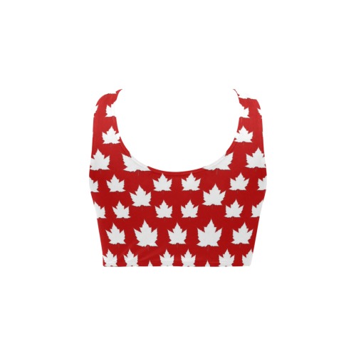 Cute Canada Halter Tops Chest Bowknot Bikini Top (Model S33)