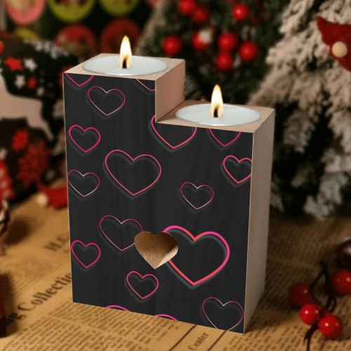 Valentines day Wooden Candle Holder (Without Candle)