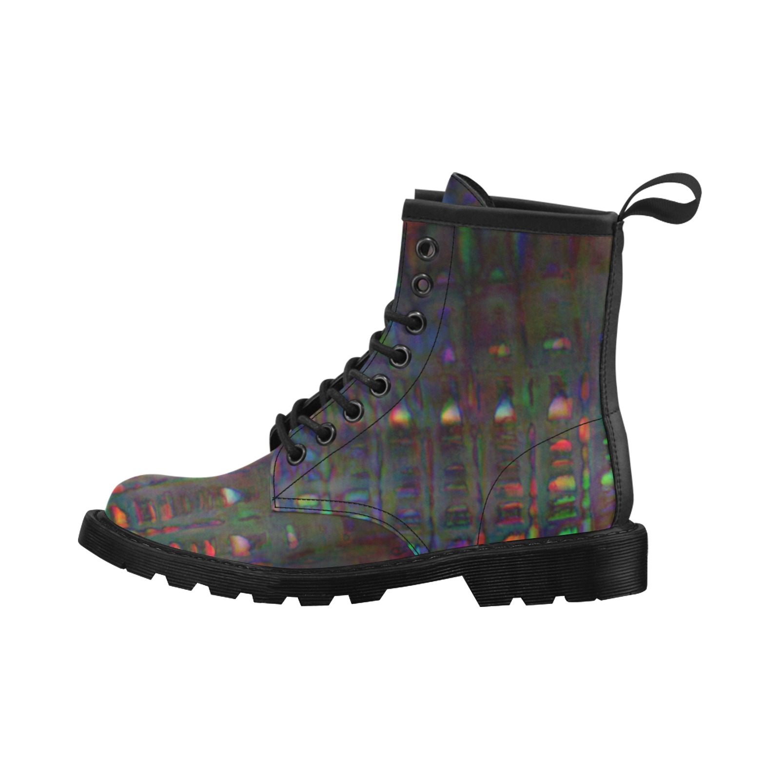 Rainbow Library Men's PU Leather Martin Boots (Model 402H)