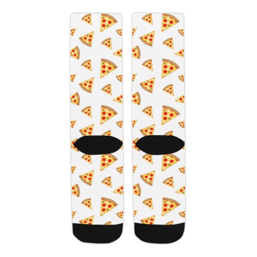 Cool and fun pizza slices pattern on white Trouser Socks (For Men)